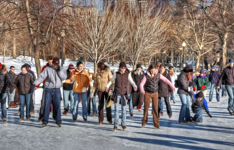 Skaters on the Frog Pond, Boston
