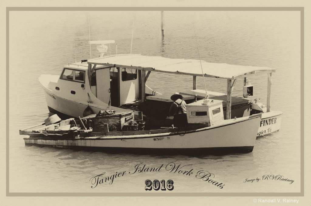 Tangier Island Work Boats BW