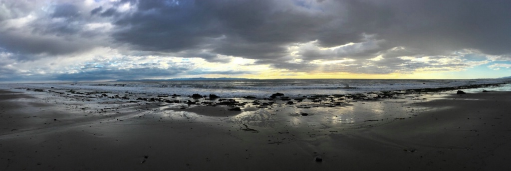 Stormy beach pano