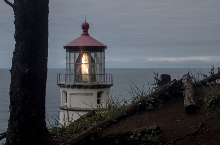 The light at Heceta Head lighthouse 