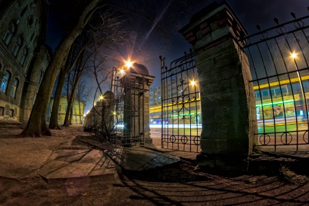 Old Gate By The Busy Street