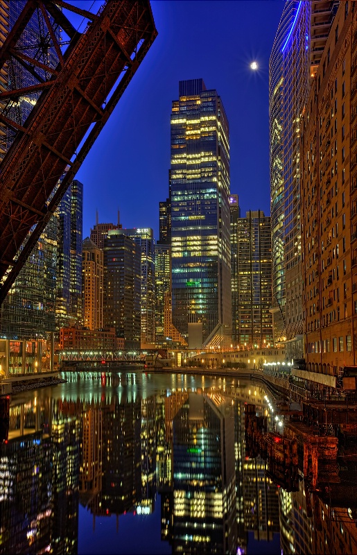 Chicago Skyline from Kinzie St. Bridge