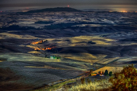 Palouse By Full Moon