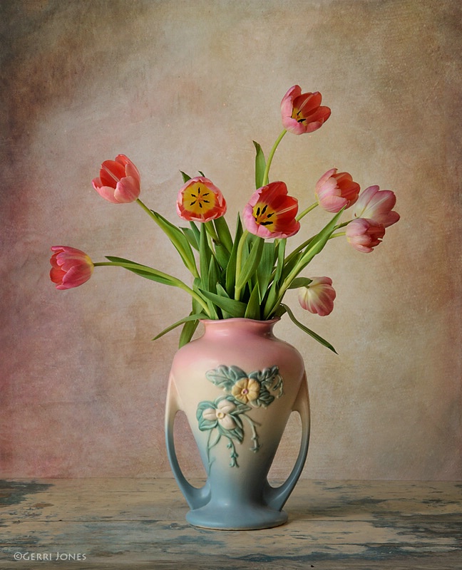 Spring Tulips In Vase