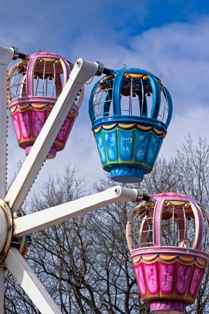 Three Little Cabins Of A Ferris Wheel