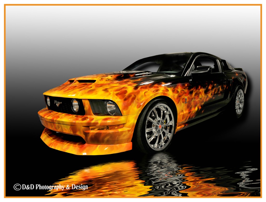 Mustang & Flames