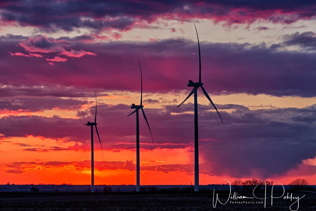 Wind Turbines at sunset  698A8247  - ID: 15360610 © William J. Pohley