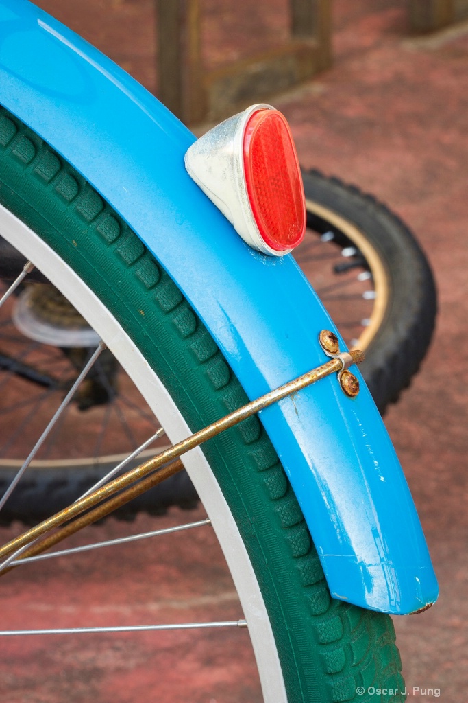Green Tires on a Blue Bike