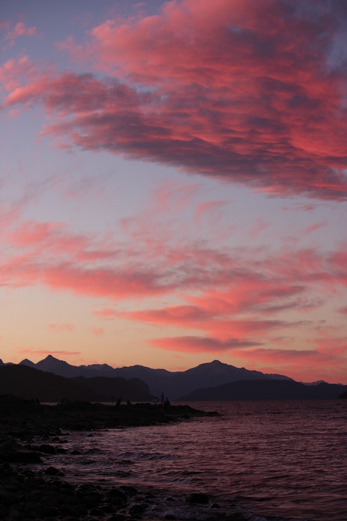 Sunset at Bariloche coast (portrait)