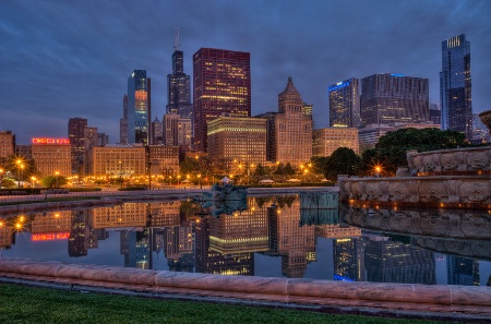 Chicago Twilight Reflections