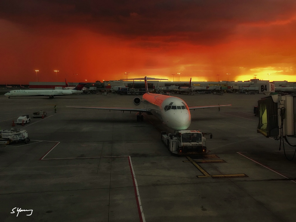 Sunset Storm at the Airport; Atlanta, GA