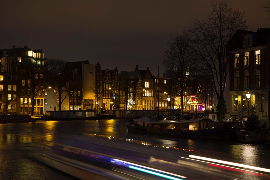 Amsterdam river by night