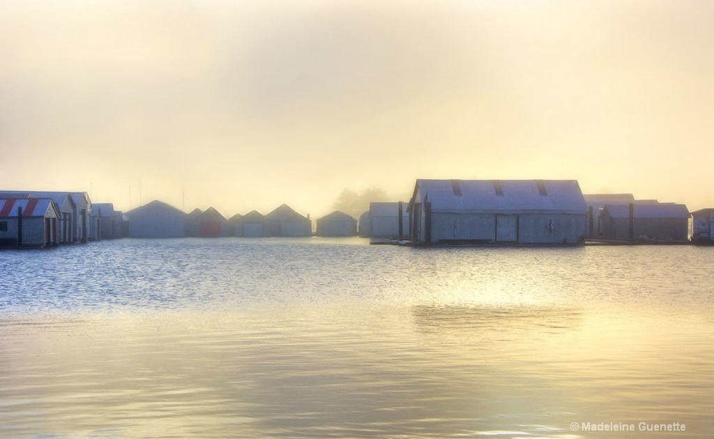 Foggy-boathouses