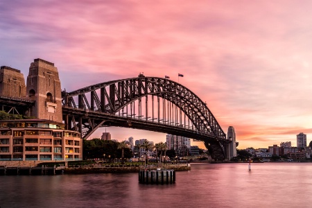 Sunset on The harbor Bridge