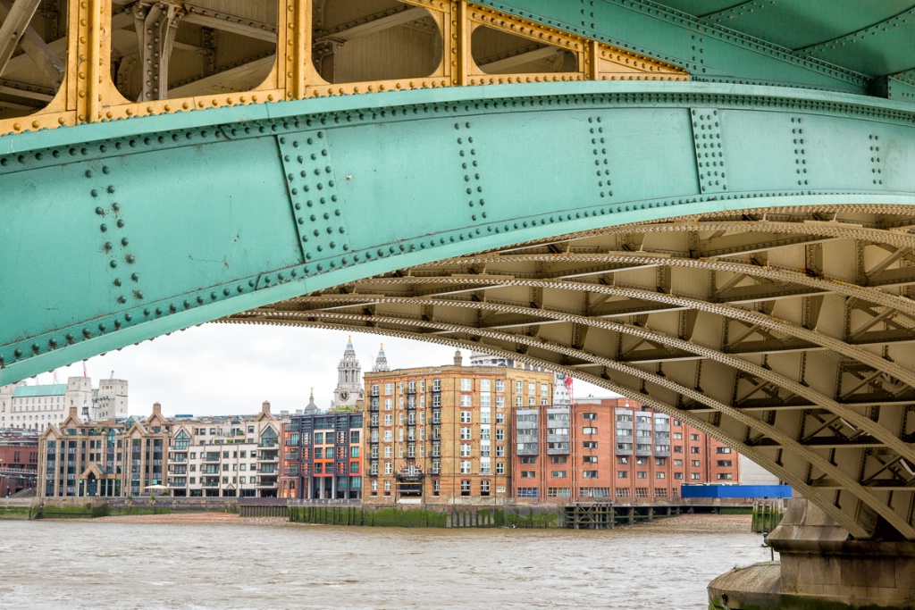 Under Southwark Bridge, London