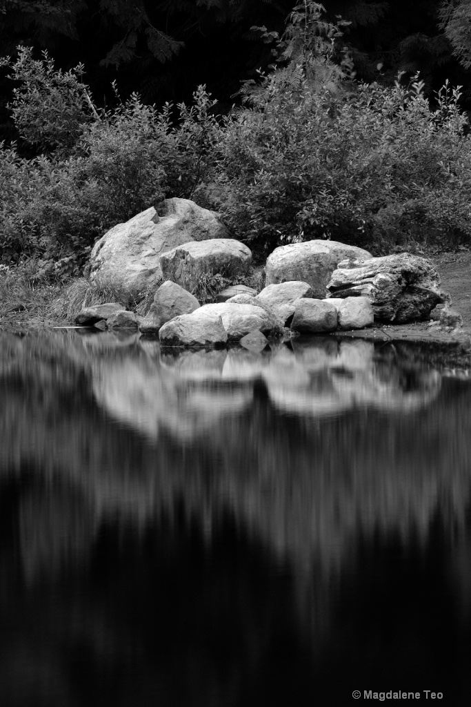 BnW series in Portland - Rocks Reflection  - ID: 15451467 © Magdalene Teo