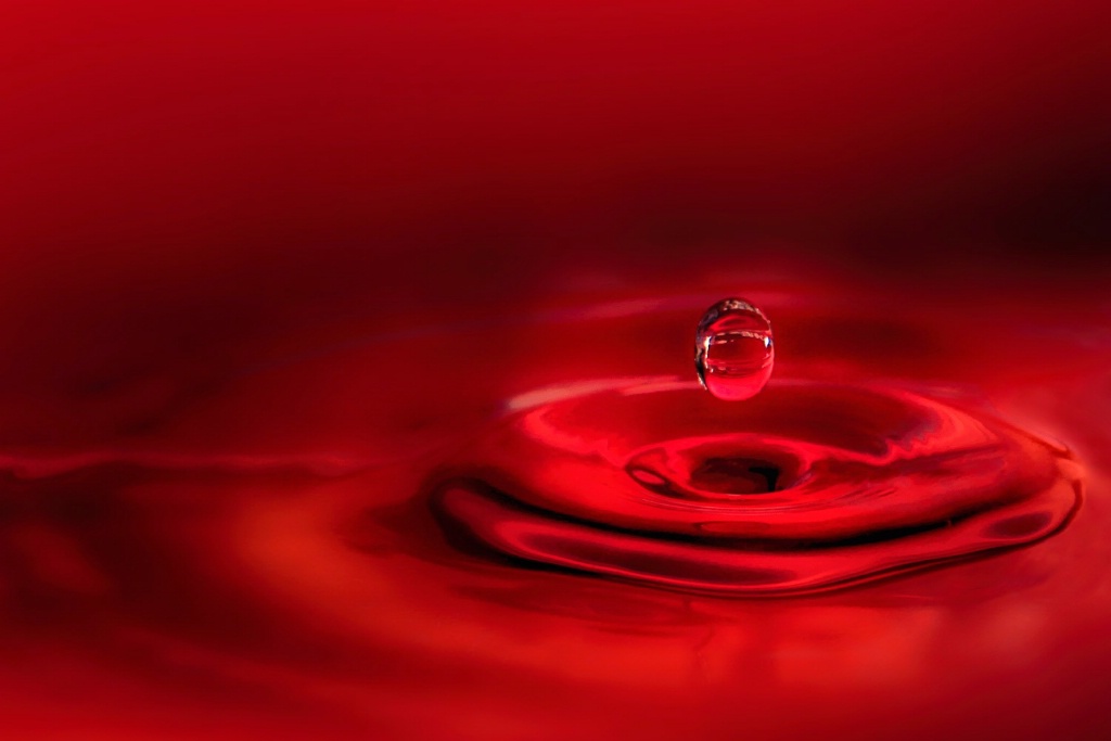 A single water drop falling #1