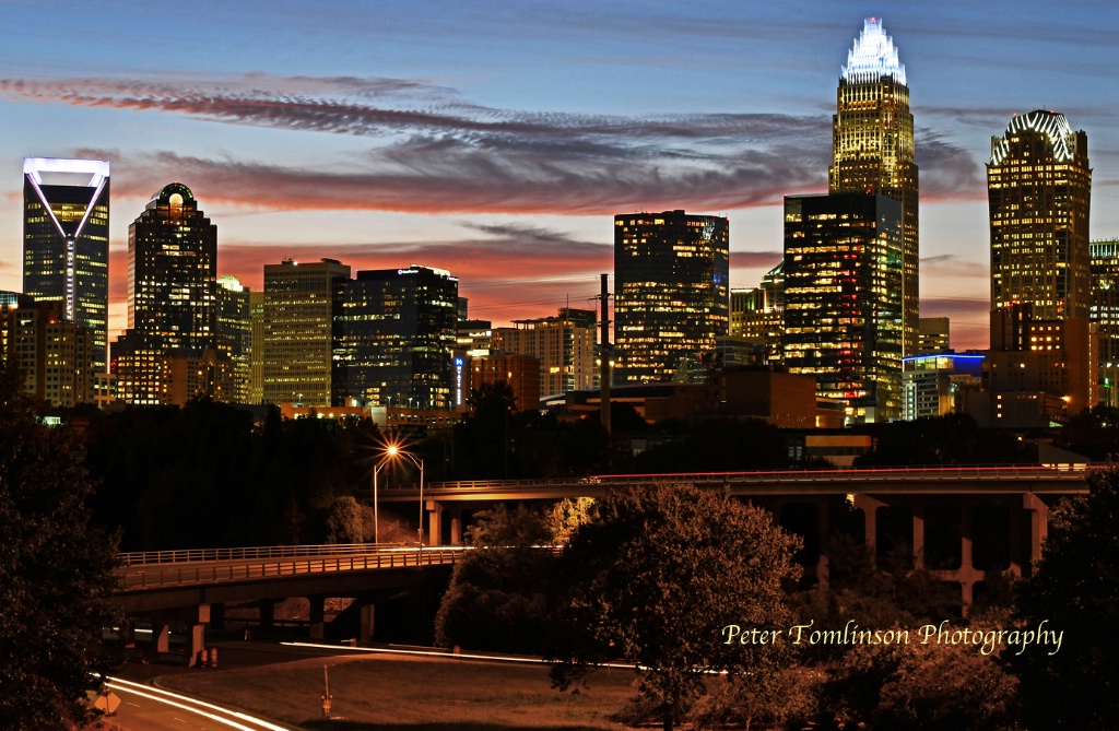 Charlotte Skyline at night 1, N. Carolina