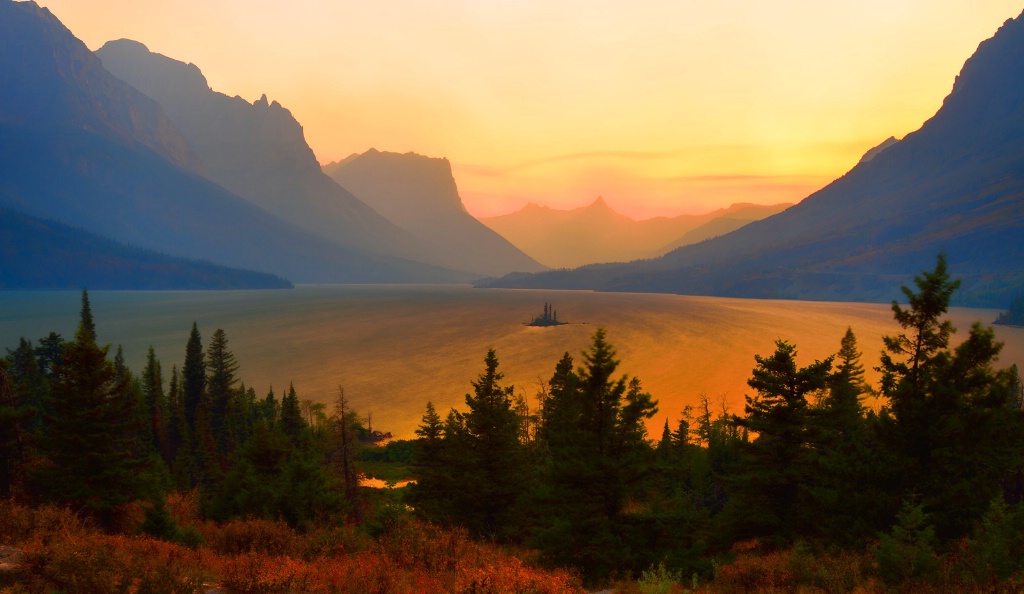 Twilight on Saint Mary Lake