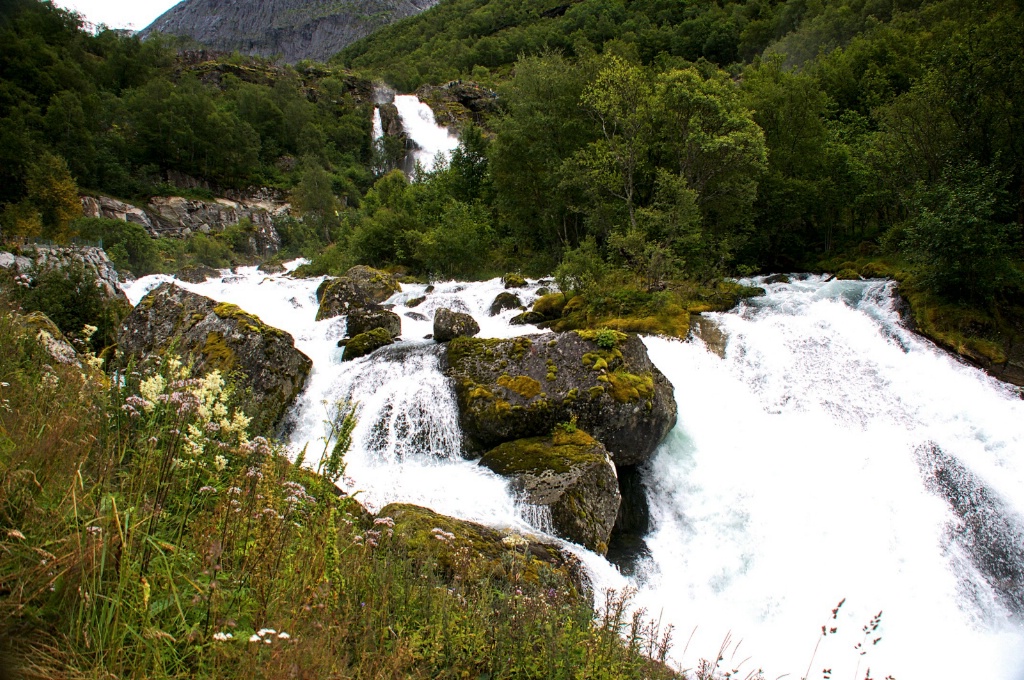 Waterfall and River feeding from the Fiord