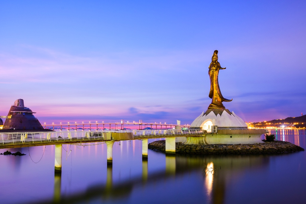 Sunrise at macau harbour