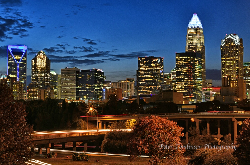 Charlotte skyline at night 4, N. Carolina.