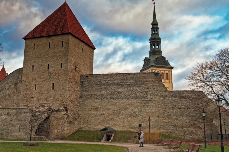Tourists At The Old Town Of Tallinn