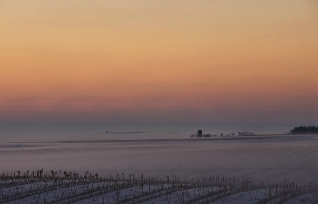 Winter Sunset On The Farm