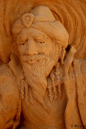 Sand Sculpture Detail - The Sorcerer.