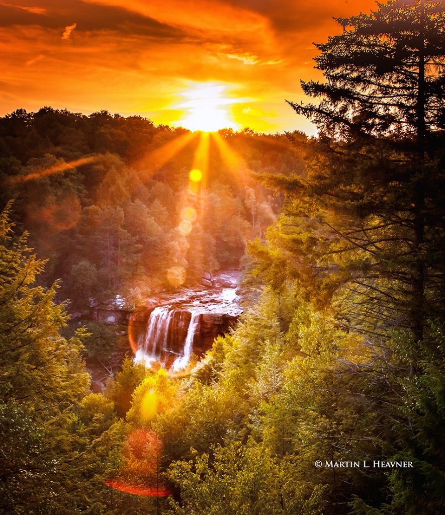 Falls & Flare - Blackwater Falls, WV - ID: 15513625 © Martin L. Heavner