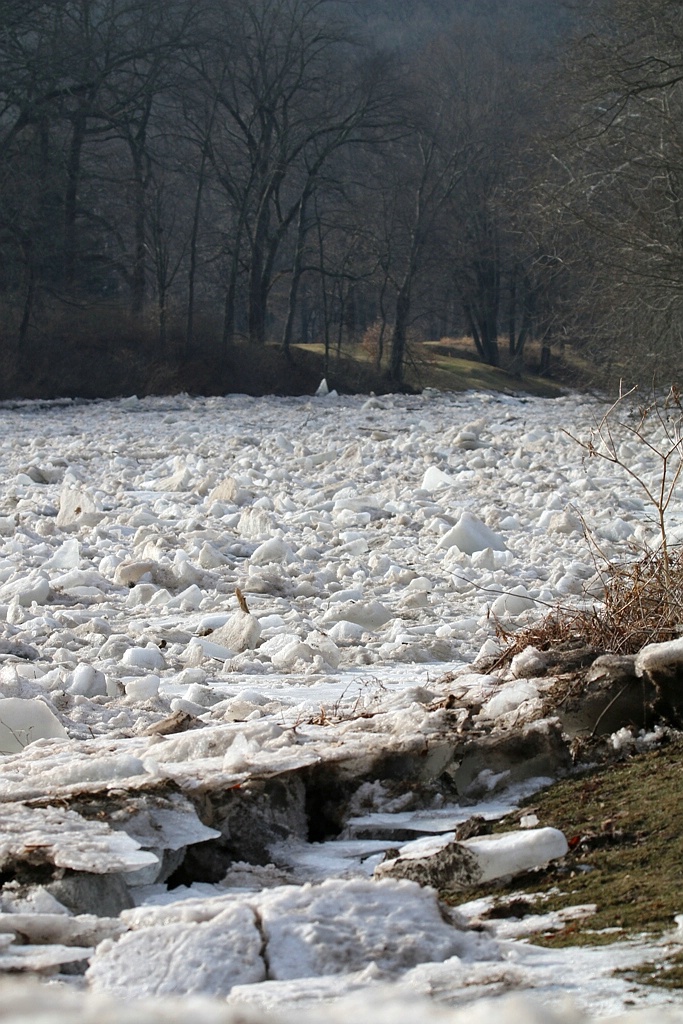 Ice Jam on The Delaware River