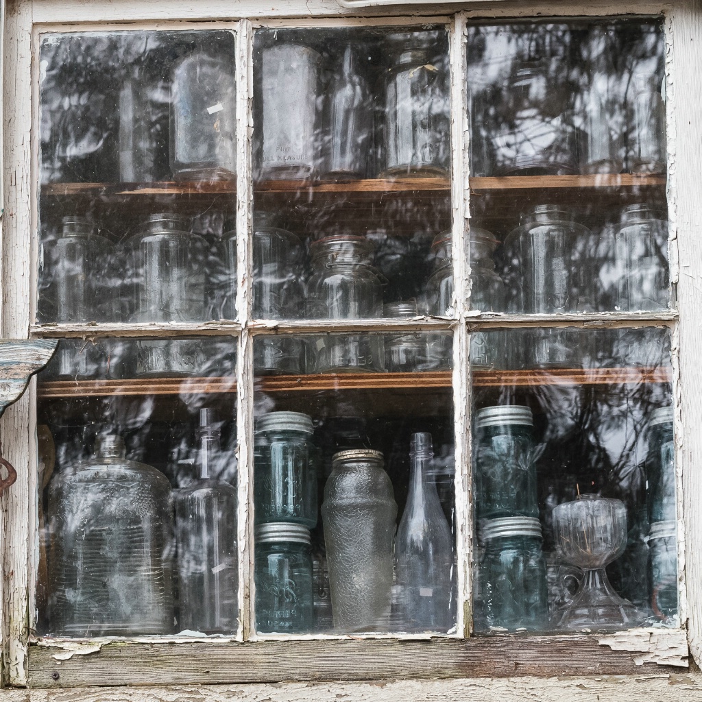 Window With Mason Jars - ID: 15517174 © John Tubbs