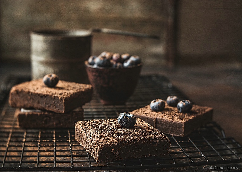 Sumatra Coffee Brownies + Blueberries