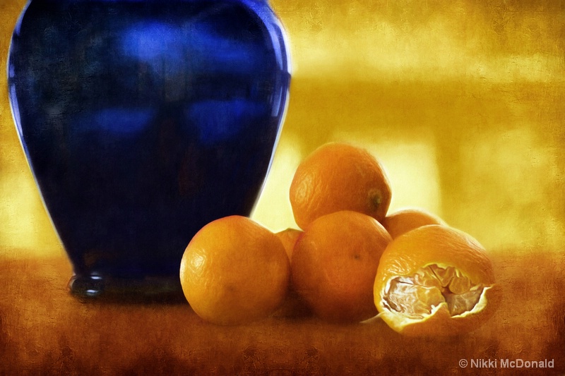 Blue Vase and Clementines