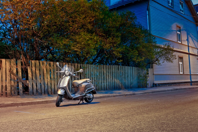 Lonely Scooter By The Street