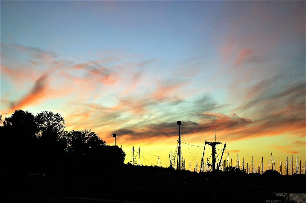 Sunset over the marina