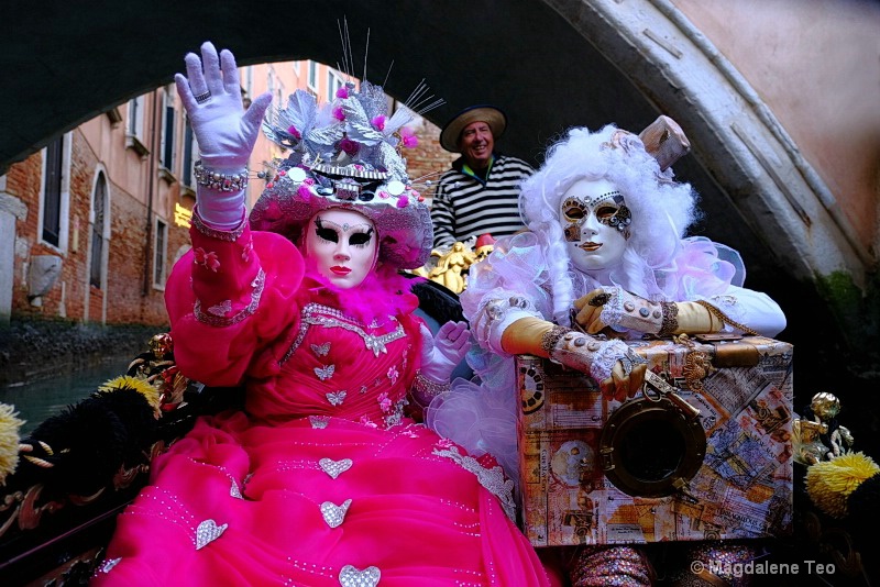 Venice Carnival: Pair Series - Pink & White Pair - ID: 15529982 © Magdalene Teo