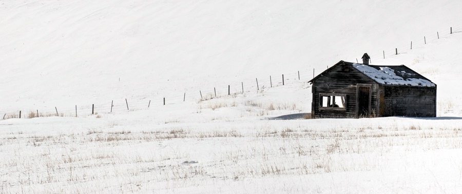 Lone Shack in Winter