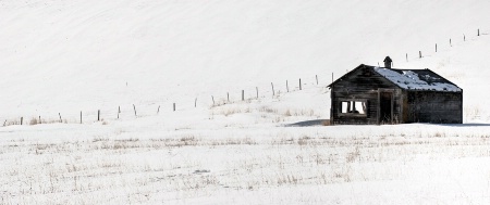 Lone Shack in Winter