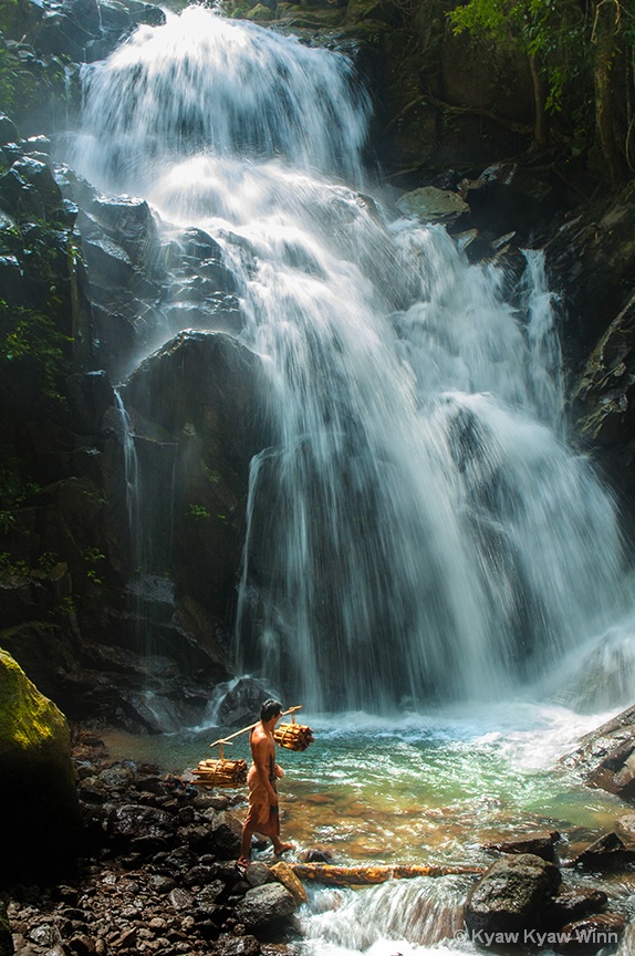 Man at Waterfall