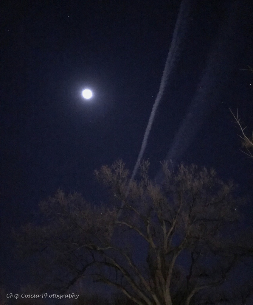 Moon, Sky And Contrail - ID: 15542979 © Chip Coscia