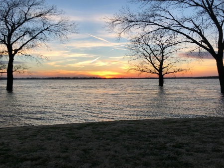 Flood Island at sunset