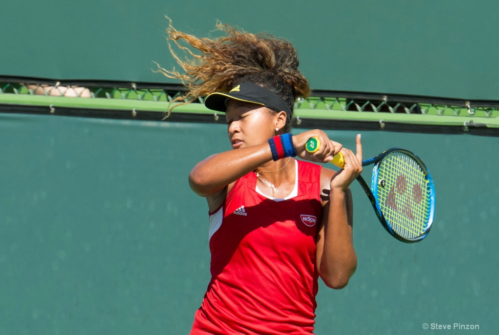 Forehand flourish and flying hair