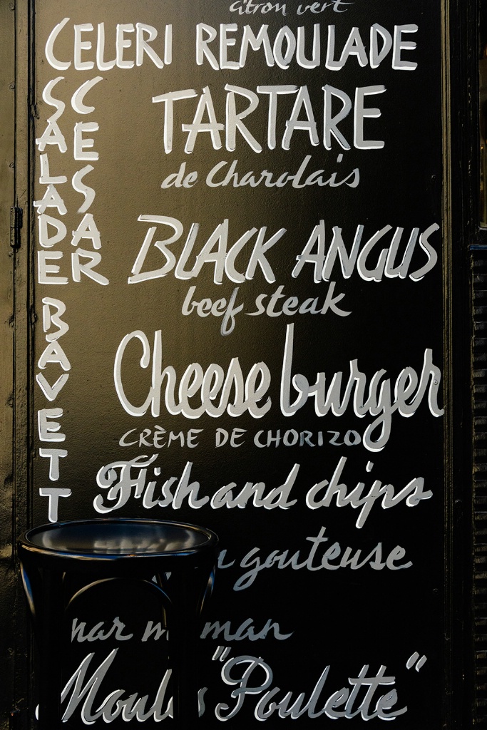 Parisian menu