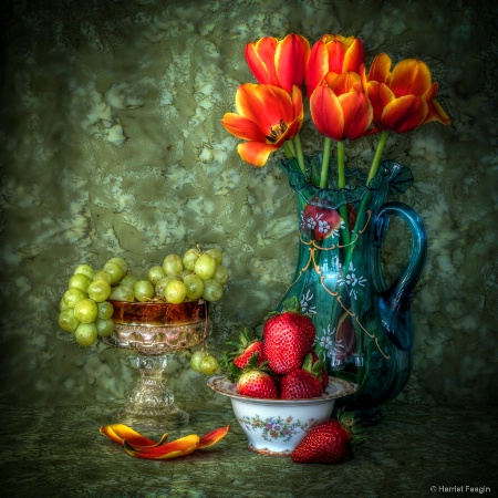 Tulips and Fruit 