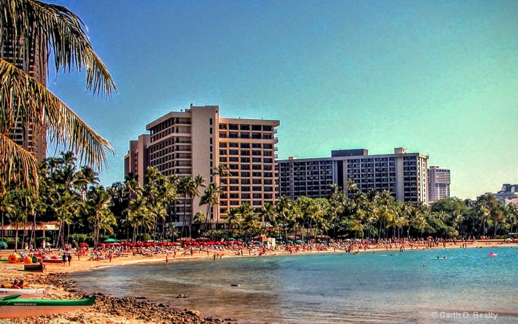 Hotel near Waikiki Beach in Honolulu. 