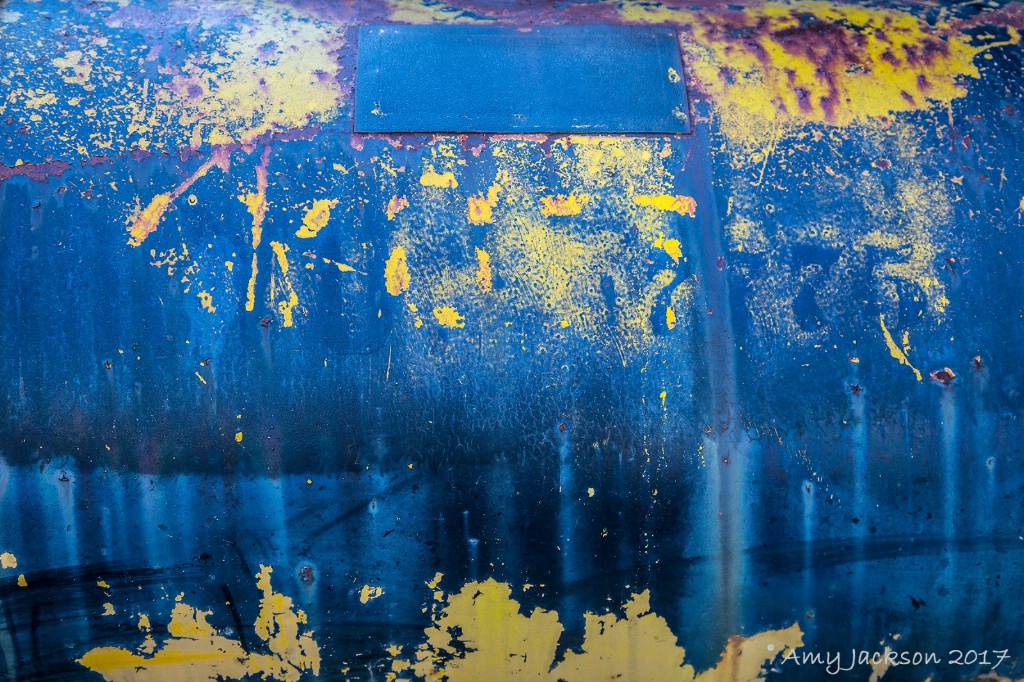 Blue and Yellow Rust Abstract