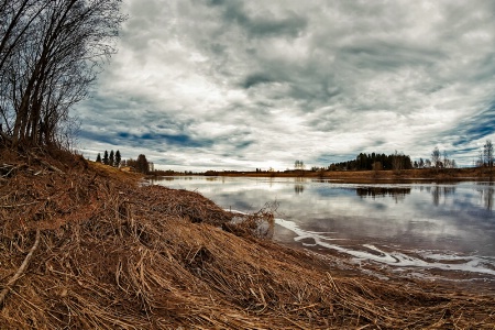 Springtime Clouds Over The River