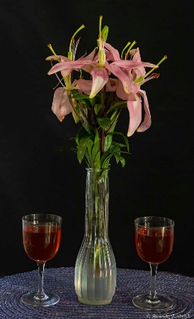 Wine with Flowers