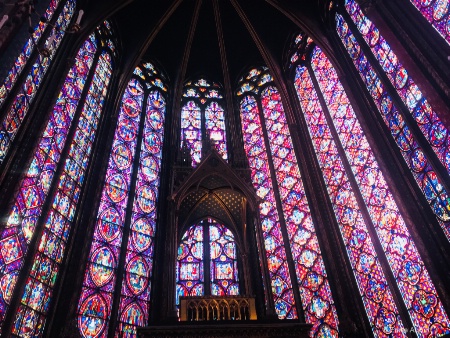 Stain glass in Sainte-Chapelle In Paris 